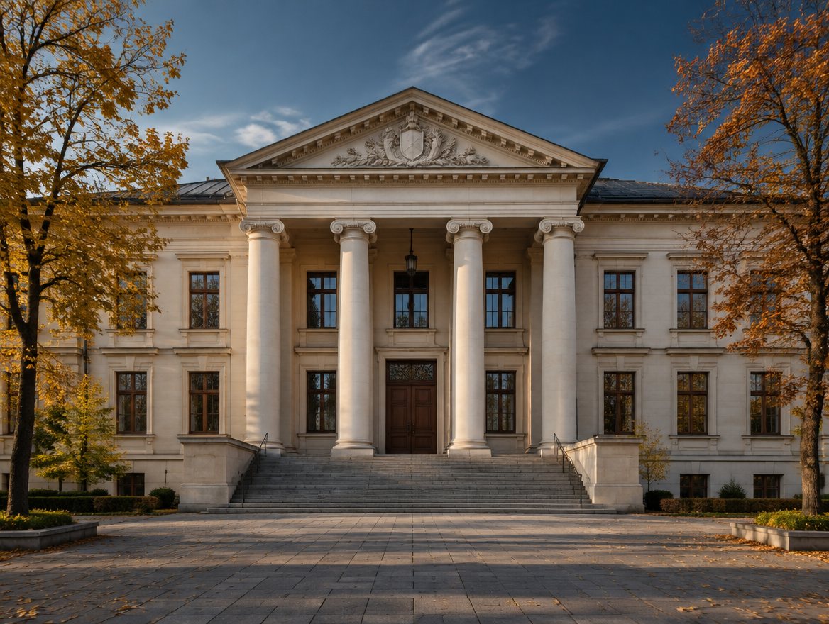 Budynek sądu w dziennym świetle